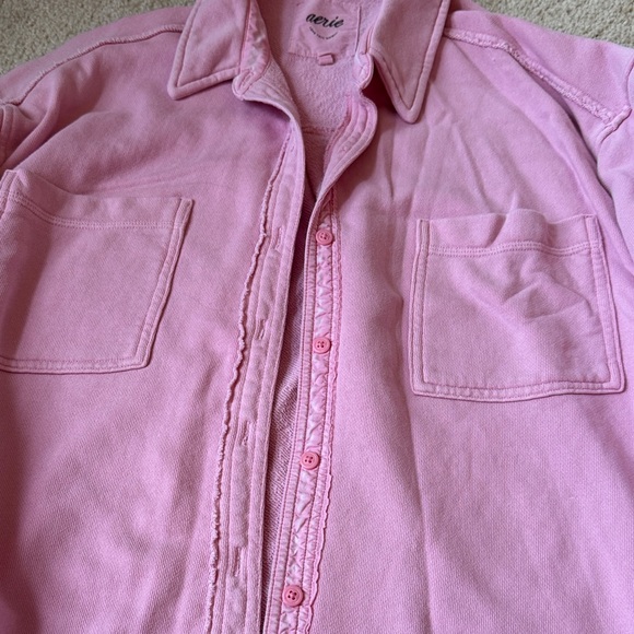 Aerie Light Pink Textured Shirt - Picture 5 of 6